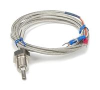 FTARP09 PT100 Type 2m Metal Braided Cable 30mm Probe Head RTD Temperature Sensor M14 Thread 1Pcs