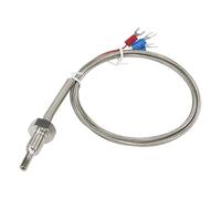 FTARP09 PT100 Type 30mm Probe Length 1m Metal Braided Cable RTD Temperature Sensor 1Pcs(M10 1.5)