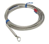 FTARR01 K E J Type 3.0m Metal Screening Cable Ring Head Thermocouple Temperature Sensor 1Pcs(E 5mm hole)