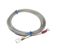 FTARR02 K E J Type Thermocouple Temperature Sensor, 3m Metal Screening Cable 6mm Diameter Hole Ring Head 1pc(E type)
