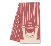 Ftcqel Funny Kitchen Towel - Made from Scratch Dish Towel Hand Towels Novelty Gifts for Cooking Lover - Cute Cat Printed Farmhouse Home Kitchen Decorations - A06