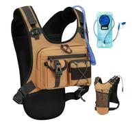 FTCYCRU Running Bag Hydration Vest,Cycling Hydration Backpack 5L for Women and Men，Lightweight Hydration Pack for Marathon Trail Race Jogging Hiking and Climbing. (Khaki, One Size)