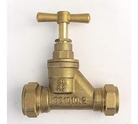 FtD BRASS Compression STOPCOCK DZR 22mm Copper x 25mm MDPE BS1010 POLY