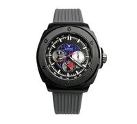 FTEOXLC 50mm Vintage Concept 9120 Automatic Mechanical Men Watches Black Stainless Steel Sapphire Crystal Rubber Strap Sports Big Watch, V 2, Sport