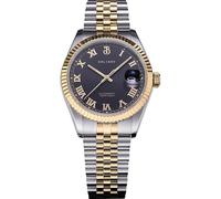 FTEOXLC Baltany 39mm NH35 Automatic Men Watch Roman Numerals Jubilee Steel Bracelet Waterproof Watches, V 2, Luxury