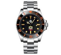 FTEOXLC STEELFLIER Stainless Steel Automatic Dive Watch, Black Dial NH35 Movement 30Bar Waterproof Watch, V 3, Diver