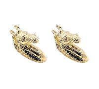 FTEYJEUIOTY 2PCS Antique Door Handles Animal Handle Horse Head Zinc Alloy Cabinet Handle Knob with Screws (Golden)