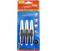 FTG USA 3 Pc #6 (9/64") Adjustable Wood Countersink Drill Bit Set with Tapered Drill Bit for Woodworking