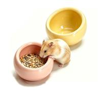 FTGBNKL 2 Pcs Hamster Ceramic Food Bowl for Syrian Hamster & Hedgehog,Chew-Resistant Food and Water Dish for for Hamster Rat Small Animals