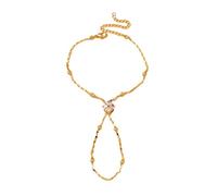 FTGFKCOVPK Square Rhinestone Hand Chain Elegant Bridal Jewelry Bohemia Geometric Finger Bracelet Harness Modern