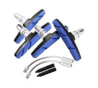 FTGNHF 2 Pairs MTB Road Bicycle Silent Brake Pads Cycling V Holder Shoes Rubber Blocks Durable Accessories Bicycle brake pads(Blu)