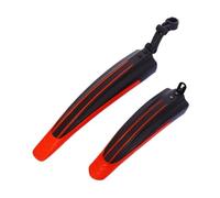 FTGNHF A set of colored mountain bike mudguards 20-26'' adjustable plastic for bicycles fender(BK Red)