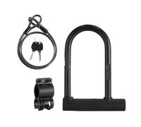 FTGNHF Chinese Style Bicycle Locks U Shape Electric Scooter Padlock Anti-theft Bike Lock Cable Set MTB Road Accessories Bicycle lock(U-lock with cable)