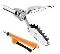 FTH All Stainless Steel Grabber Reacher Pickup Tool Heavy Duty Trash Picker Log BBQ Fireplace pits Snake Tongs Plogging tool