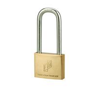 FTH MH2 Key Padlock, Solid Brass Body and Hardened Steel Shackle, 35mm Base, 45mm High Shackle, 2 Steel Toothed Keys
