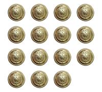 ftiemlovde 15 Elegant Dirndl Costumes Golden Buttons for Sewing on, Buttons Gold for Coat Large, Chef's Jacket Eyelets Blazer Metal Clothing (NK05D 20 mm), (D15-20)