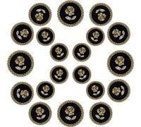 ftiemlovde 20 Novelty Brass Gold and Black Buttons for Blazer,Vintage Style Large Button Metal for Cardigan Crafting, Decorative Jacket Button for Sewing Women(A20 18mm 20mm 23mm)