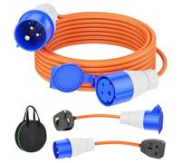 FTJKGH Camping Caravan Hook Up Cable 10m - IP44 Waterproof 16A Caravan Electric Hook Up Cable Extension Lead with Caravan Electric Adapter and Carry Bag, Idea Motorhomes Accessories UK