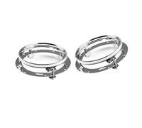 FTJKKVV 1PCS 7 Inch LED Headlights Trim Ring, Black/Chrome Round Mounting Bracket For 7Inch LED Headlights Motorcycles Motorcycle Front Headlight(2PCS CHROME)