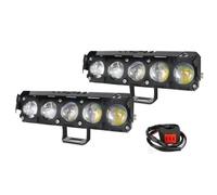 FTJKKVV Car Fog Lights Dual Color Motorcycle Projector Lens Led Spotlight Fog Lights Auxiliary Spot Light Lamp For Moto Trucks For UTV(5 lens B)