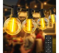 FTL 45M 150FT Festoon String Lights Outdoor Mains Powered with Remote Control, Garden Lights with 45+2 G40 Globe Shatterproof Bulbs, IP44 Weatherproof for Cafe Bistro Backyard Pendant Porch