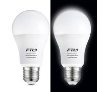 FTL Dusk to Dawn Light Bulb LED 9W (60W Equivalent) Cool White 5000K E27 Outdoor Sensor Light Bulb for Porch, Garage, Garden,Pathway 2-Pack