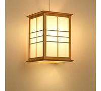 FTLY Japanese Simple Solid Wood Parchment Shade Ceiling Pendant Lamp Lighting Indoor Restaurant Cafe Livingroom Kitchen Corridor Decoration E27 Chandelier