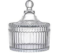 FTOF Glass Candy Storage Box Clear Sugar Dish With Lid Crystal Covered Candy Bowl Apothecary Food Buffet Container Holder