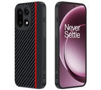 Ftonglogy for OnePlus 15 5G Case: Slim Thin Carbon Fiber Classic Design PU Leather Covered Soft Hybrid Bumper Lightweight Anti Fingerprint Shockproof Protective Cell Phone Cover 1+ 15 (Red)