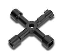 FTONOM5 4-Way Multi-Functional Utilities Zinc Alloy Key Radiator Key Bleed Triangle/Square Universal Cross Triangle Key for Train Elevator Cabinet Valve Opening