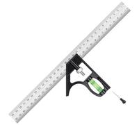 FTONOM5 Combination Square 12Inch/300mm Stainless Steel Combo Square Carpentry Tools Adjustable Carpentry Square 45/90 Degree with Bubble Level Measuring Tool for Woodworking Engineer Carpenter