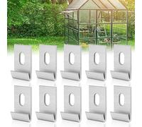 Ftory Greenhouse Clips - Silver Metal J Clips Fixings Attaches Kit for Aluminium Greenhouse Insulation Netting Shading (10pcs)