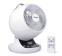 FTOTHH Air Circulator Desk Fan, 20 dB Quiet Electric Cooling Fan for Bedrooms, Energy Efficient, Turbo Oscillating with Remote Control, 12H Timer, Touch Panel, 12 Speed for Home Office