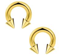 Ftovosyo 2Pcs PA Ring Horseshoe Circular Barbell 316L Surgical Steel Internally Threaded 6G Ear Gauges Septum Rings Pierced Jewelry for Women Men 12mm