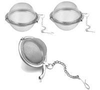 Ftqsyw 3 Stainless Steel Pieces Mesh Tea Ball Infuser，Tea Strainer Infuser Stainless Steel Mesh Tea Ball with Extended Chain Hook for Brew Loose Leaf and Spices & Seasonings