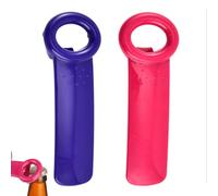 Ftqsyw Jarkey Original Easy Jar Key Opener, 2PCS Can Lid Openers for Arthritis Hands Can Opener Arthritis Bottle Beer Open Tool Easy Jar Keys Grippers for Elderly Children Women (Rose + Purple)