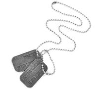 Ftqsyw Wolverine Logan Double Sided Dog Tags on 20 Inch Chain for Costume Cosplay Prop, Stainless Steel Military Dog Tags