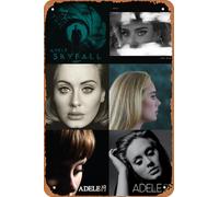 FTRGEA Adele Albums Poster Metal Signs Vintage Tin Sign Wall Plaque Decor 8x12 Inch