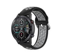FTRONGRT 20mm Soft Silicone Watch Strap for Withings Steel 20mm, Replacement Wristband Bands Bracelet for Withings Steel 20mm - (Black Grey)