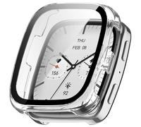 FTRONGRT Case Compatible with Amazfit Active 2 Square, PC + Screen Tempered Film, Anti-Scratch All-Inclusive Watch Case.Transparent