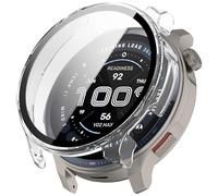 FTRONGRT Case Compatible with Amazfit Balance 2, PC + Screen Tempered Film, Anti-Scratch All-Inclusive Watch Case.Transparent