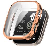 FTRONGRT Case Compatible with Amazfit Bip 6, Anti-Scratch, Soft TPU Plating All-Inclusive Protection Watch Case Compatible with Amazfit Bip 6. Rose Gold