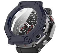 FTRONGRT Case Compatible with Amazfit T-Rex 3, PC + Screen Tempered Film, Anti-Scratch All-Inclusive Watch Cover. Ink Blue