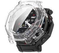 FTRONGRT Case Compatible with Amazfit T-Rex 3 Pro 48mm, PC + Screen Tempered Film, Anti-Scratch All-Inclusive Watch Cover. Transparent