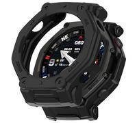 FTRONGRT Case Compatible with Amazfit T-Rex 3 Pro 48mm, Soft TPU, Anti-Scratch, Hollow Watch Protective Cover. Black