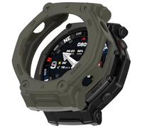 FTRONGRT Case Compatible with Amazfit T-Rex 3 Pro 48mm, Soft TPU, Anti-Scratch, Hollow Watch Protective Cover. Jungle Green