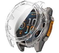 FTRONGRT Case Compatible with Garmin Fenix 8 51mm, PC + Screen Tempered Film, Anti-Scratch All-Inclusive Watch Case Compatible with Garmin Fenix 8 51mm. Transparent
