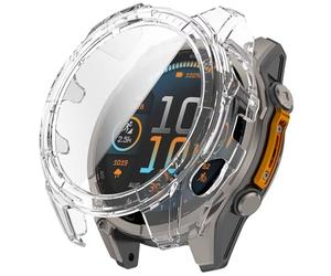 FTRONGRT Case Compatible with Garmin Fenix 8 51mm, PC + Screen Tempered Film, Anti-Scratch All-Inclusive Watch Case Compatible with Garmin Fenix 8 51mm. Transparent