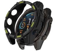 FTRONGRT Case Compatible with Garmin Fenix 8 Pro MicroLED 51mm, Soft TPU, Anti-Scratch Watch Protective Cover. Black Green