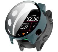 FTRONGRT Case Compatible with Garmin Forerunner 70/170, PC + Screen Tempered Film, Anti-Scratch All-Inclusive Watch Cover. Pine Needle Green